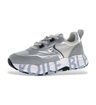 Voile blanche Baskets en cuir Club105 gris