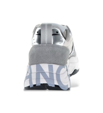 Voile blanche Baskets en cuir Club105 gris