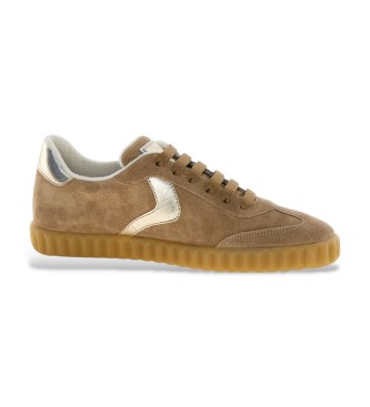Voile blanche Ines Brown Leather Sneakers
