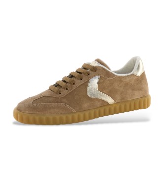 Voile blanche Ines Brown Leather Sneakers