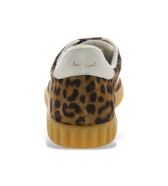 Voile blanche Ines Leder-Sneakers mit Tierprint