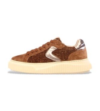 Voile blanche Bruine Lipari Leren Sneakers