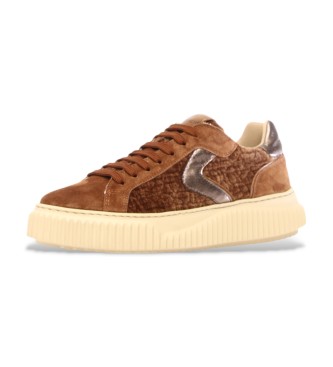 Voile blanche Bruine Lipari Leren Sneakers