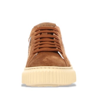 Voile blanche Bruine Lipari Leren Sneakers