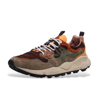 Flower Mountain Leder Turnschuhe Yamano3 braun