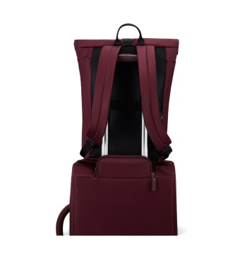 Lipault City Plume backpack with maroon smart sleeve
