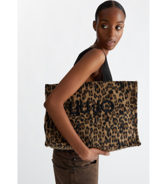 Liu Jo Brown animal print tote bag