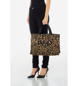 Liu Jo Brown animal print tote bag