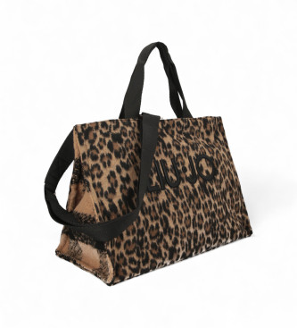 Liu Jo Brown animal print tote bag