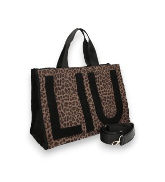 Liu Jo Brown Animal Print Large Tote Bag