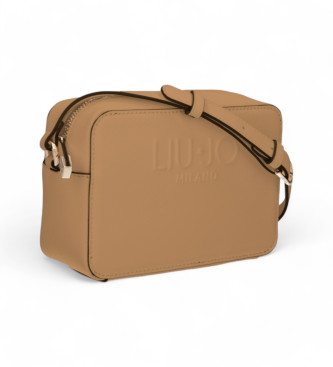 Liu Jo Brown embossed logo shoulder bag