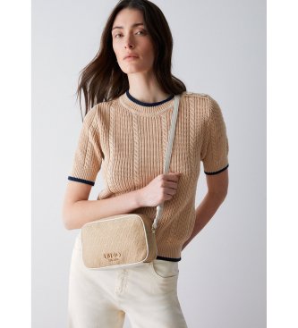 Liu Jo Saco de ombro pequeno em jacquard bege