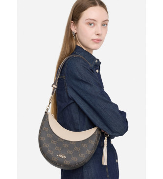 Liu Jo Bolso hobo mediano con logotipo marrn