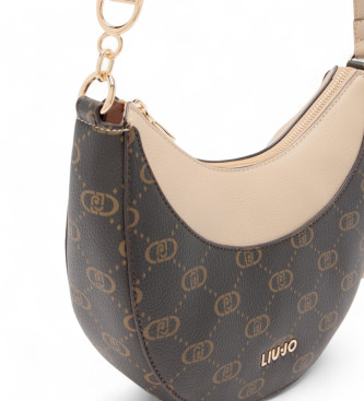 Liu Jo Bolso hobo mediano con logotipo marrn