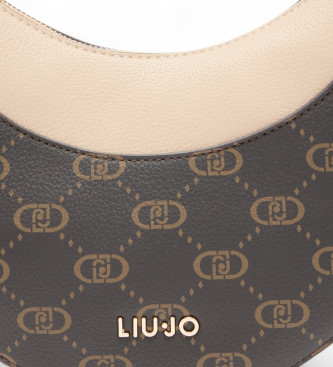Liu Jo Bolso hobo mediano con logotipo marrn