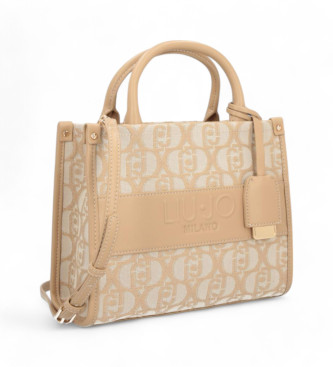 Liu Jo Borsa shopper mini monogramma beige