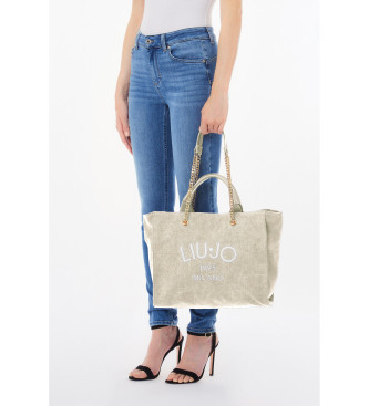 Liu Jo Grote off-white shopper tas