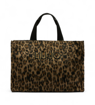 Liu Jo Large brown animal print tote bag
