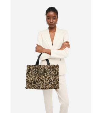 Liu Jo Large brown animal print tote bag