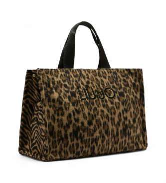 Liu Jo Large brown animal print tote bag