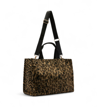 Liu Jo Large brown animal print tote bag
