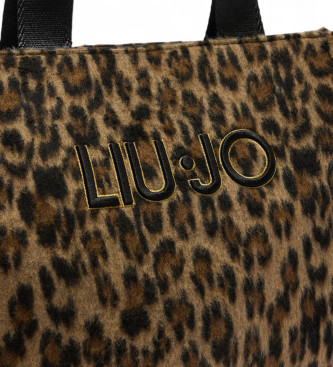 Liu Jo Large brown animal print tote bag