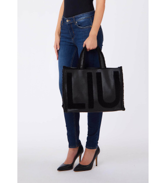 Liu Jo Black logo large tote bag