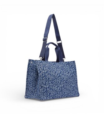 Liu Jo Saco grande de ganga azul com estampado animal