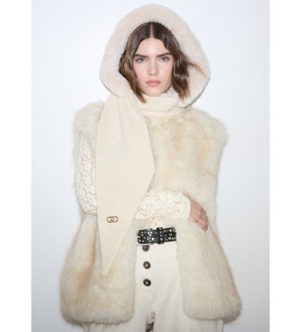 Liu Jo Beige hooded scarf