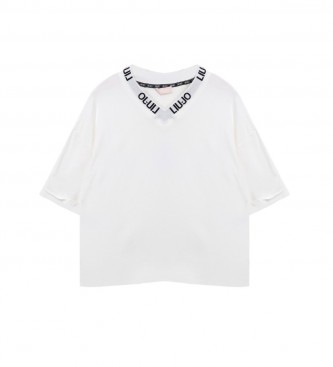 Liu Jo Camiseta cuello pico beige