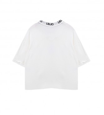 Liu Jo Beigefarbenes T-Shirt mit V-Ausschnitt