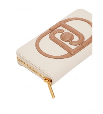 Liu Jo Wallet with zip all around and beige logo