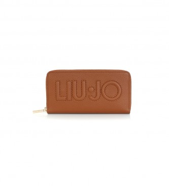 Liu Jo Grote portemonnee met bruin logo -19,5x2,5x10,5cm