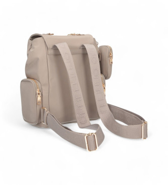 Liu Jo Mochila con placa del logotipo beige