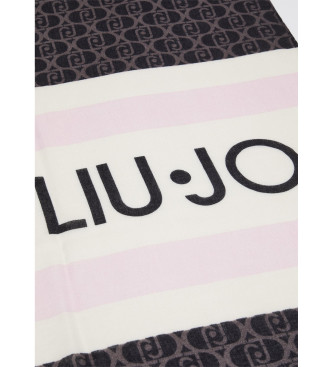 Liu Jo Sjaal zwart met logoprint