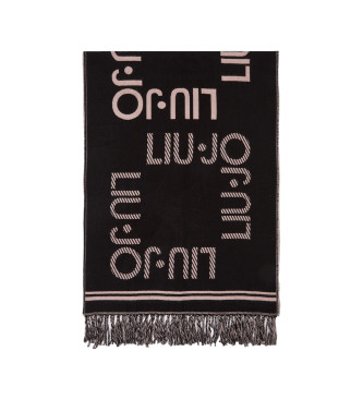 Liu Jo Jacquard-Schal mit Logo schwarz