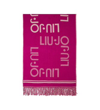 Liu Jo Pauelo jacquard con logotipo rosa