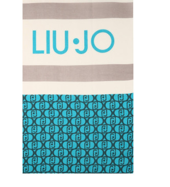 Liu Jo Sciarpa blu con logo stampato