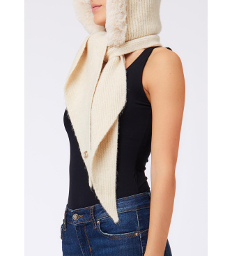 Liu Jo Beige hooded scarf
