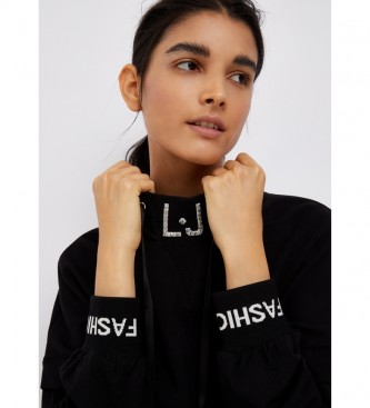Liu Jo Sweatshirt with embroidered rhinestones black