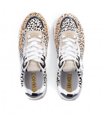 Trainers with animal print and white platform