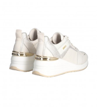 Liu Jo Sneakers con monogramma e zeppa bianca -Altezza plateau 7cm-