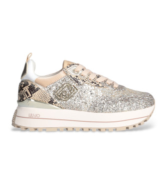 Liu Jo Sneakers con plateau e glitter oro