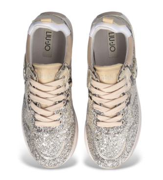 Liu Jo Turnschuhe mit Plateau und goldenem Glitzer