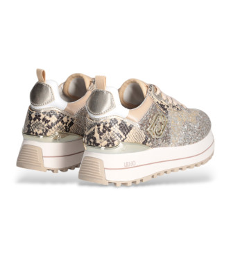 Liu Jo Sneakers con plateau e glitter oro