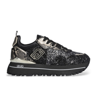 Liu Jo Sneaker nere con plateau glitterate