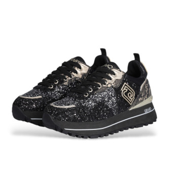 Liu Jo Sneaker nere con plateau glitterate