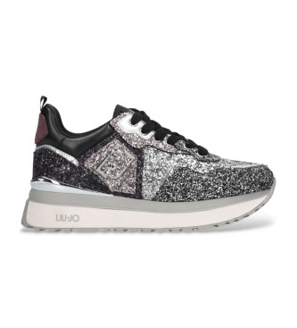 Liu Jo Sportschoenen met plateau en zwarte glitter