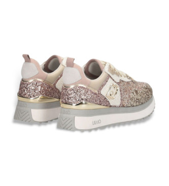 Liu Jo Baskets avec plateforme et paillettes roses