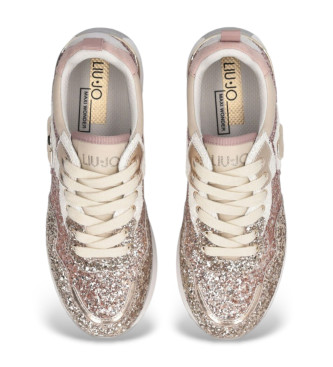 Julymens Scarpe Da Ginnastica Con Plateau E Strass, Donna, Rosa, Caviglia Alta, Tacco 5 Cm, Taglia 38.5 EU, Per Abbigliamento Casual E Danza